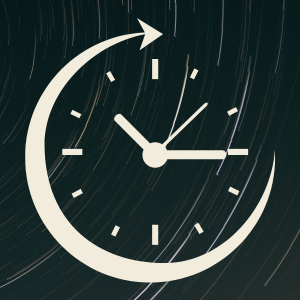 a small graphic representing a clock