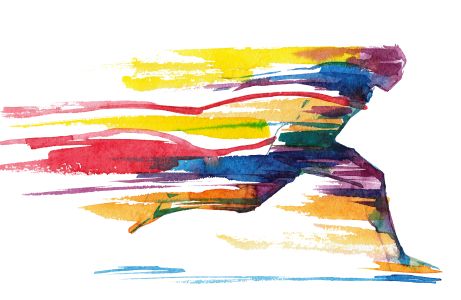 colorful image of a runner